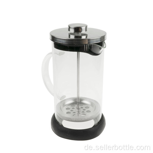 350 ml French-Press-Kaffeemaschine aus Glas mit Gummiboden